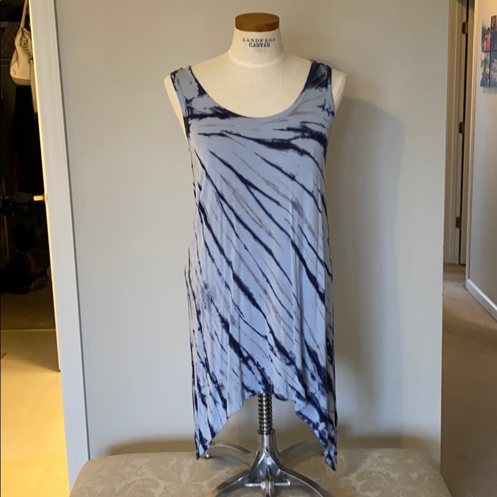 Tank tye dye tunic with long/short hem